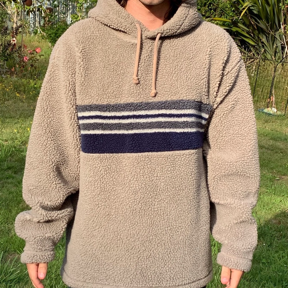 Vtg 90s Gap Pullover Hooded Fleece Sweatshirt